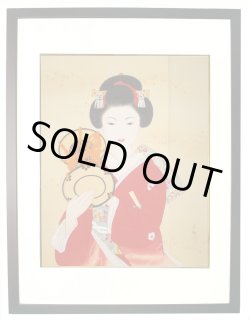 ENA♡様用。無銘「美人画」掛軸 絹本 絹本着色,美人画,喜翔,オリジナル,絵画,通販,は喜翔おひめさま